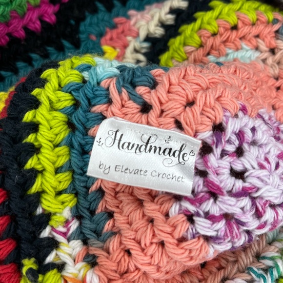 Crochet bucket hat crochet 100% cotton multicolor washable dryable granny sq - Picture 5 of 13